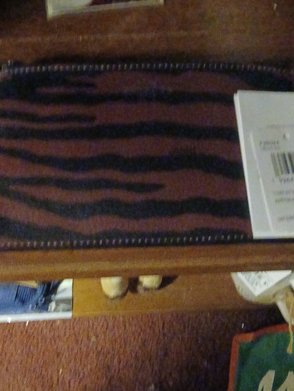 Coach Striped Brown and Black Accessory Pouch Nwt